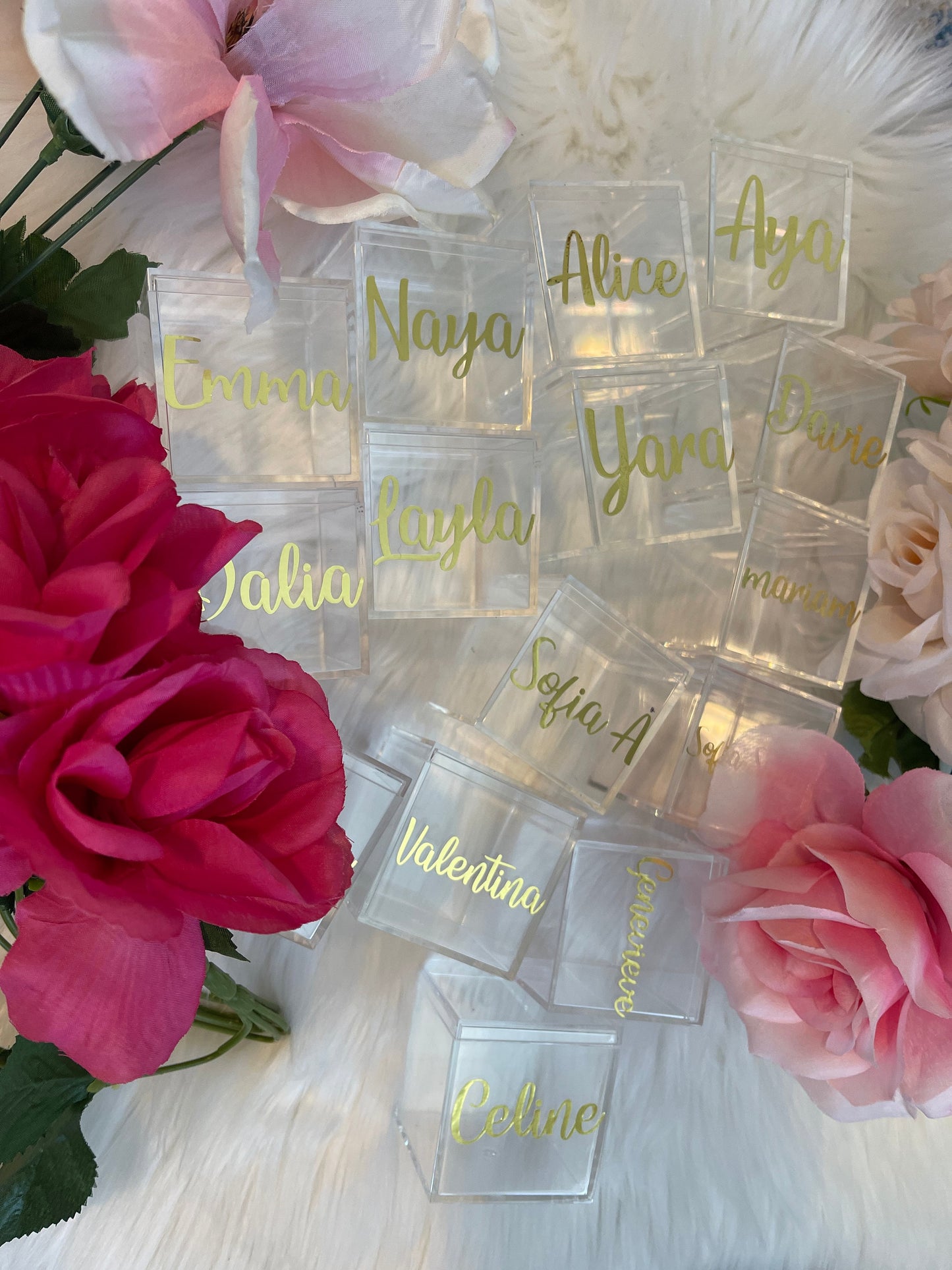 Personalized acrylic mini boxes | wedding favors | personalized favors
