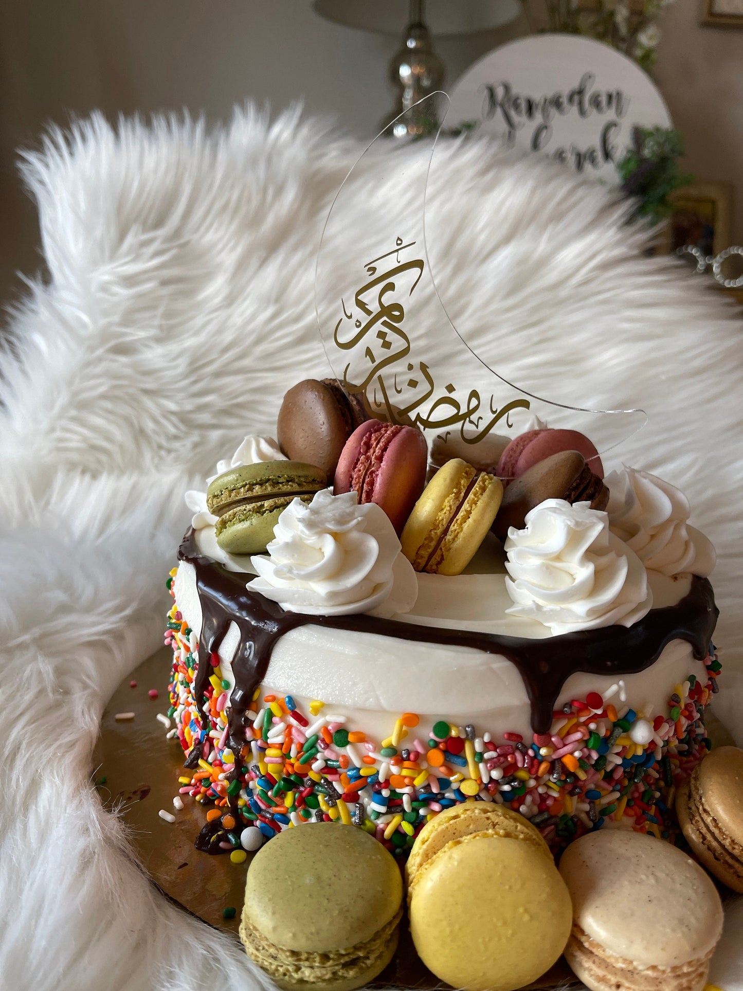 Ramadan mubarak acrylic topper | ramadan kareem cake topper