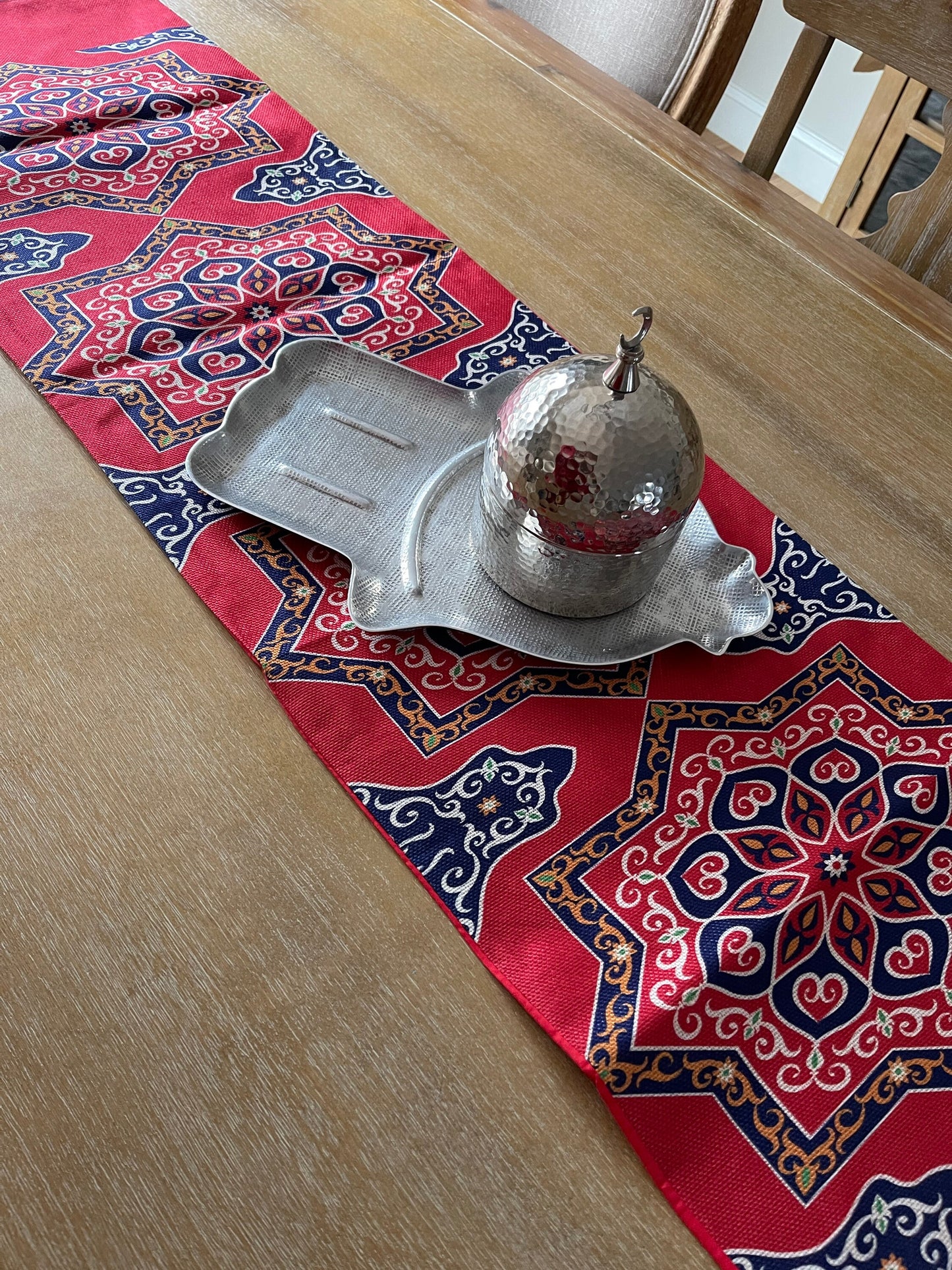 Ramadan table runner, Islamic decor, festive table setting, Ramadan decorations, iftar table decor, suhoor essentials, Ramadan home decor