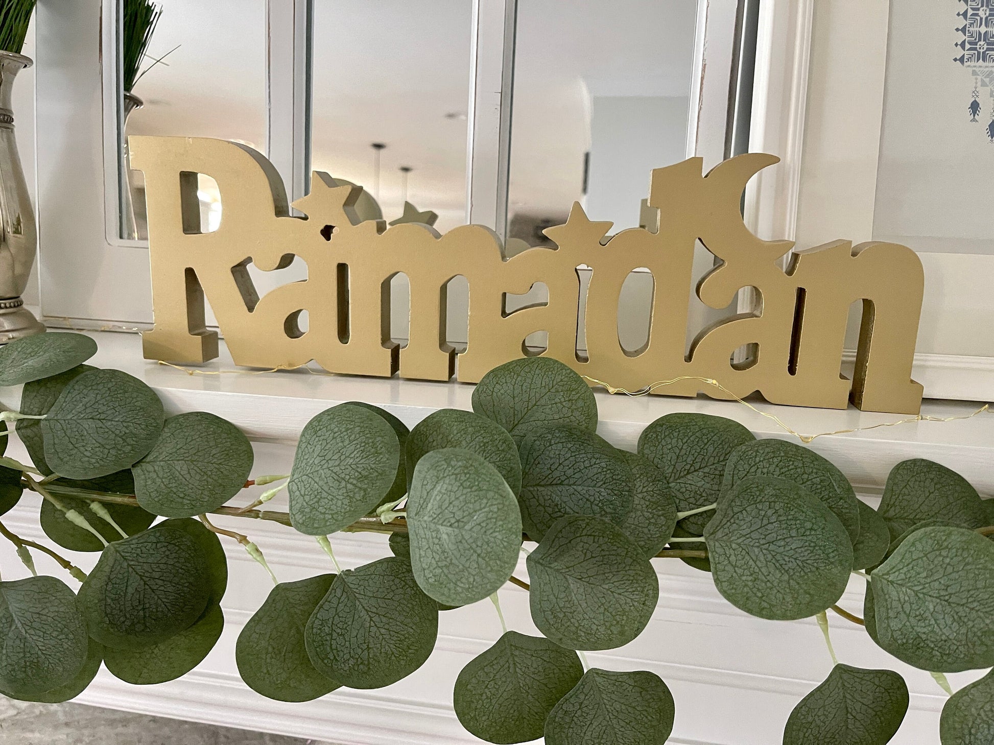 Ramadan decoration, wooden Ramadan decor, Wooden ramadan sign, Wooden Ramadan Mubarak Table Sign Decoration, Ramadan Party Decorations