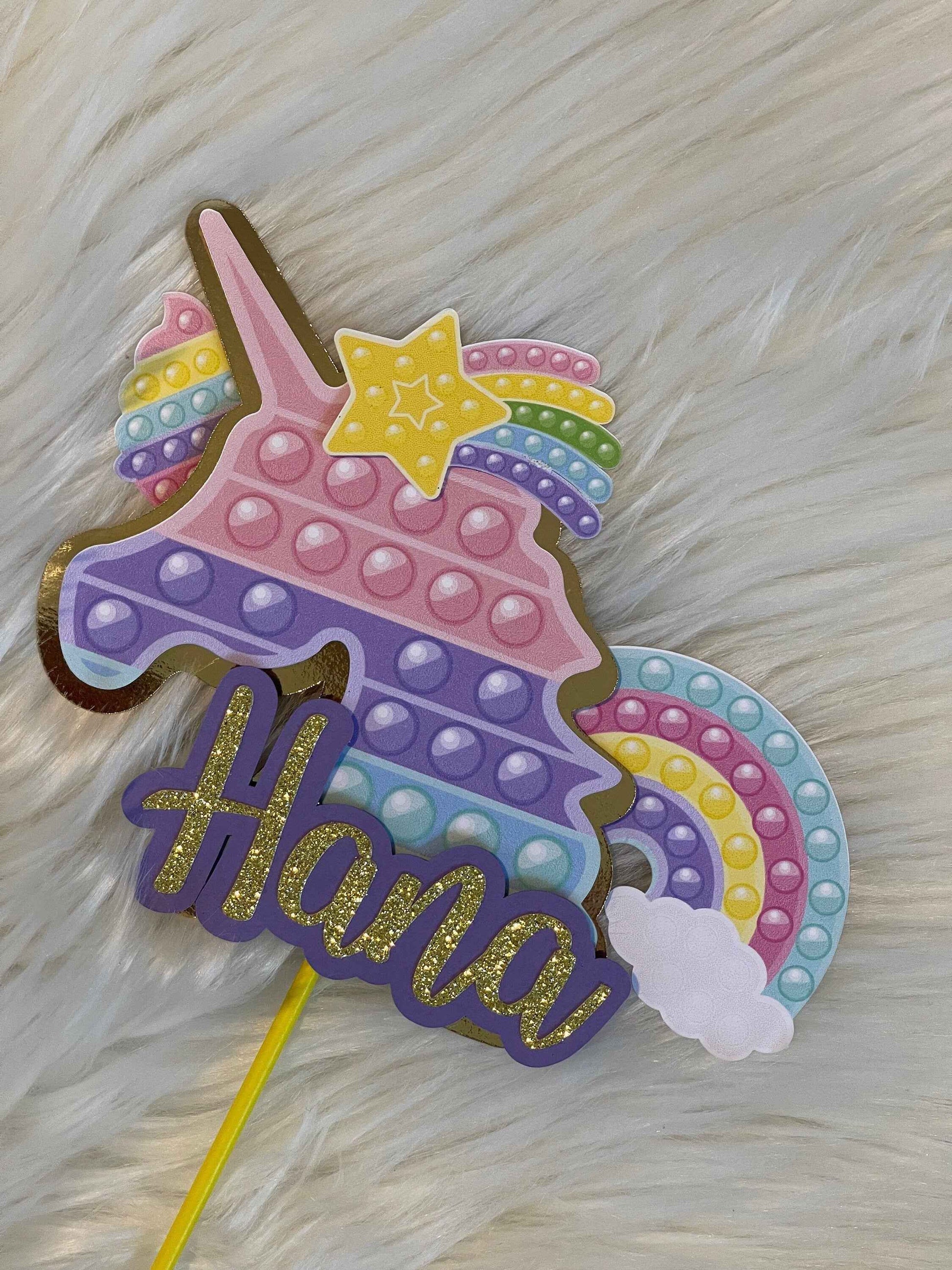 Personalized Pop it cake topper, Pop It Fidget Cake Topper, Custom Birthday Cake Topper, Pop It Fidget Toys Centerpiece 3D cake topper