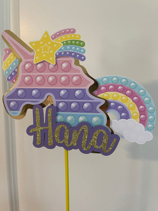 Personalized Pop it cake topper, Pop It Fidget Cake Topper, Custom Birthday Cake Topper, Pop It Fidget Toys Centerpiece 3D cake topper