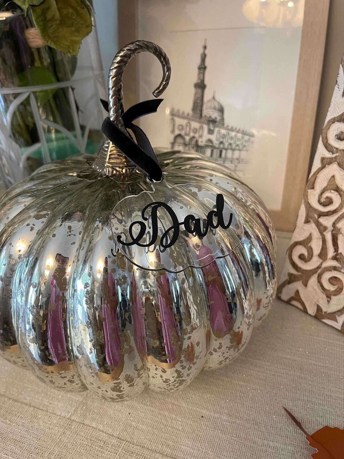 Thanksgiving Pumpkin acrylic ornament, personalized thanksgiving ornament, pumpkin fall decor, thanksgiving table decor