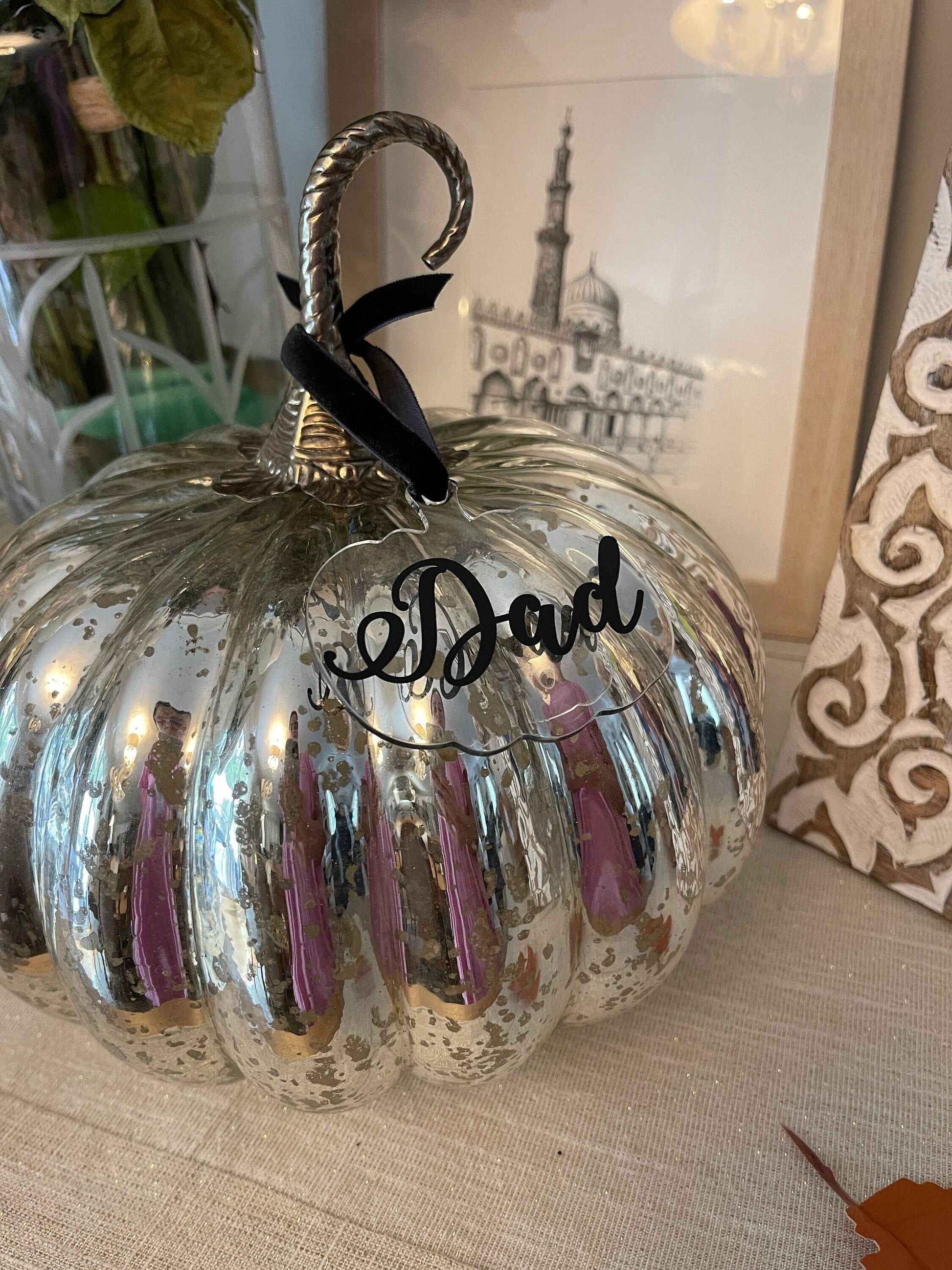 Thanksgiving Pumpkin acrylic ornament, personalized thanksgiving ornament, pumpkin fall decor, thanksgiving table decor