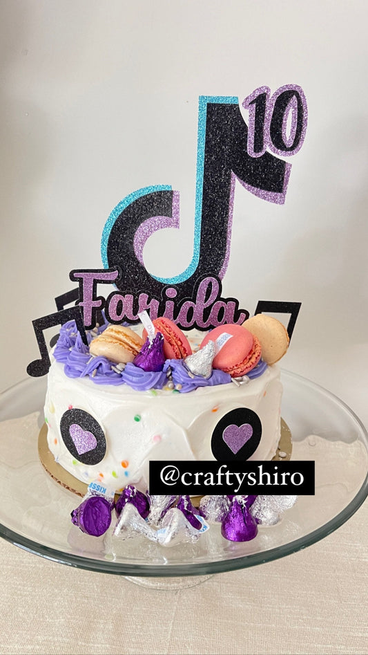TikTok inspired cake topper, Customized TikTok cake topper, TikTok birthday party, tiktok cakes