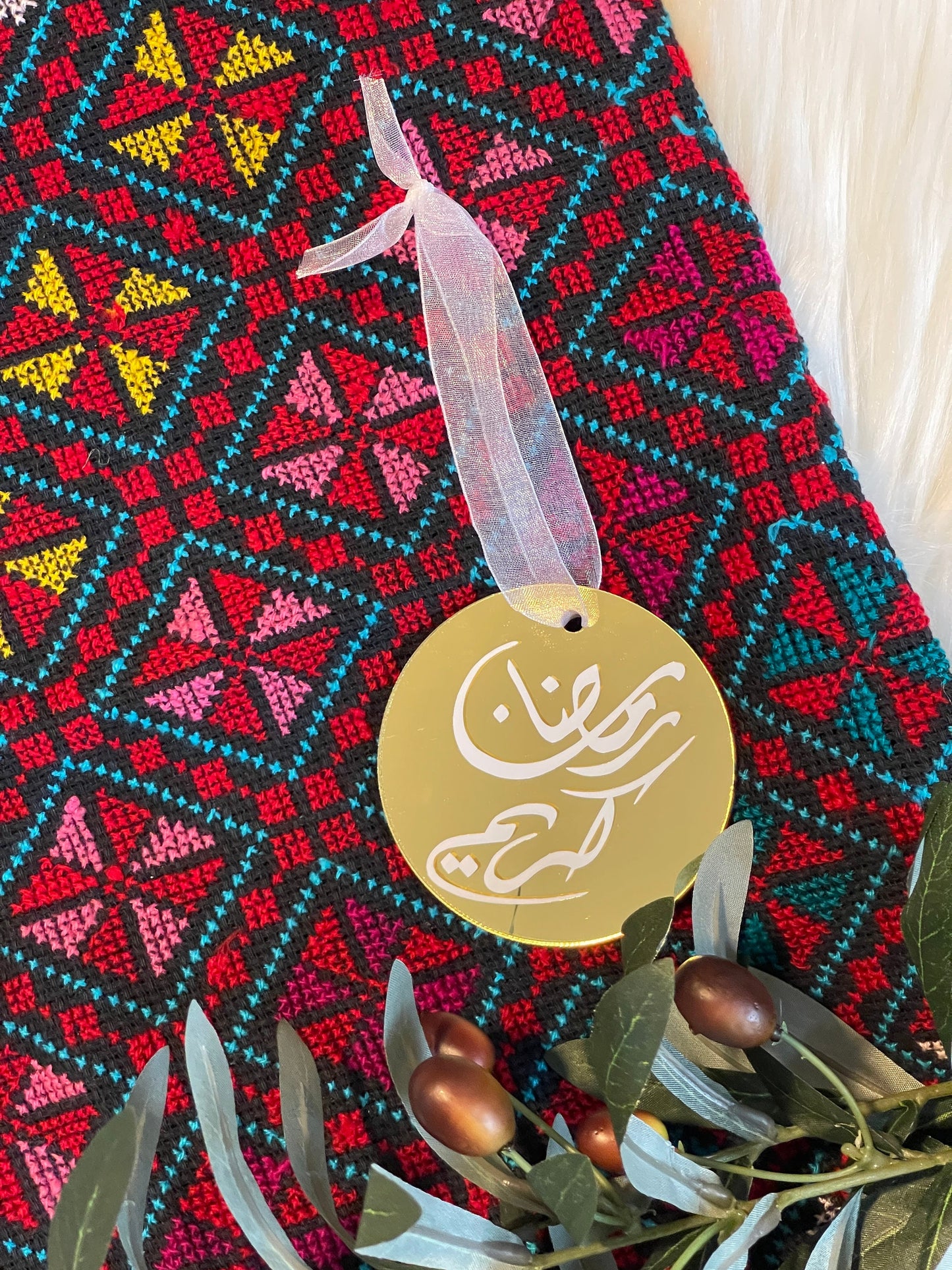 Ramadan Kareem gold ornament in arabic, Ramadan ornament