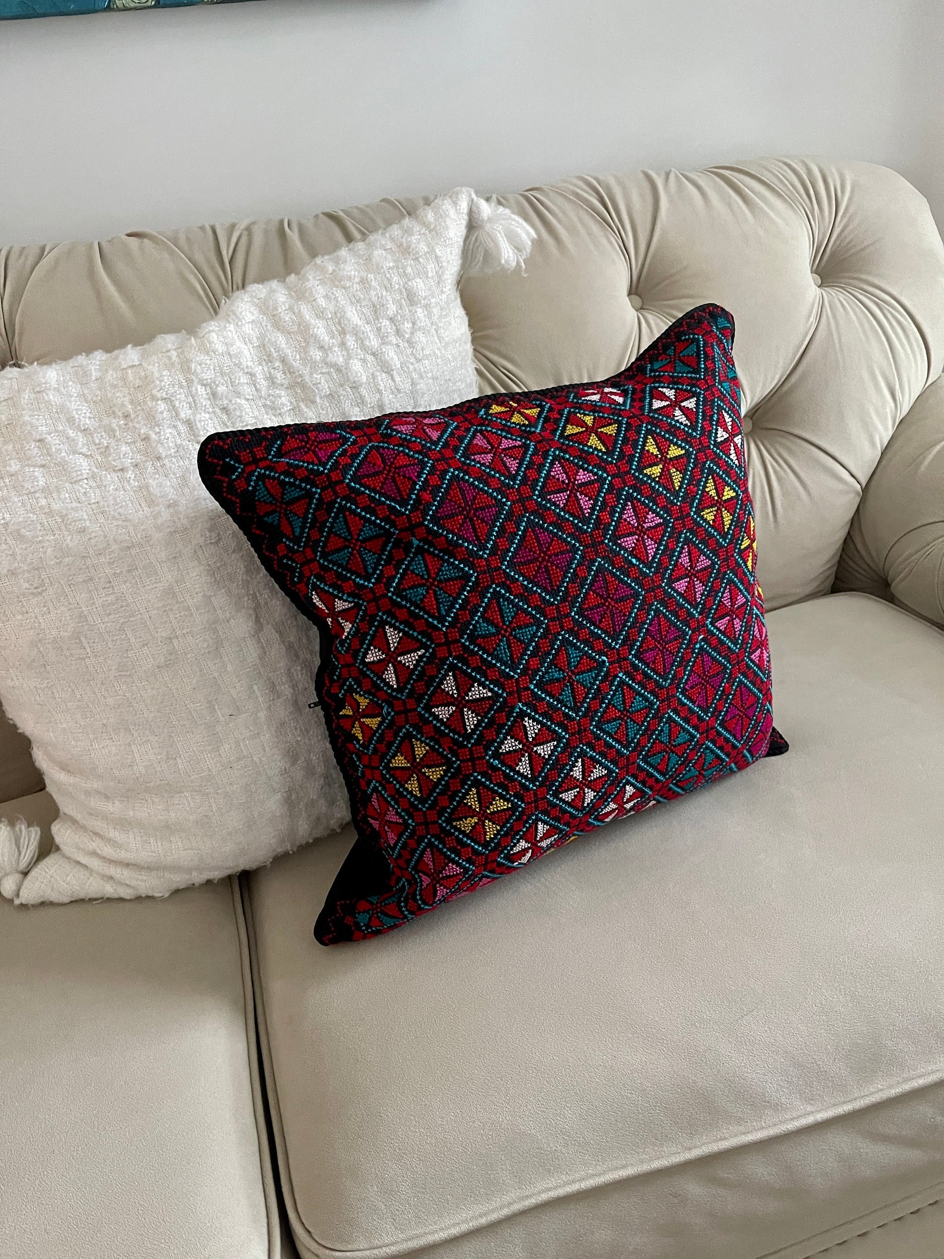 Egyptian tatreez pillow cover, Sinai pillow cover, Ramadan pillow cover, Ramadan decor pillow cover