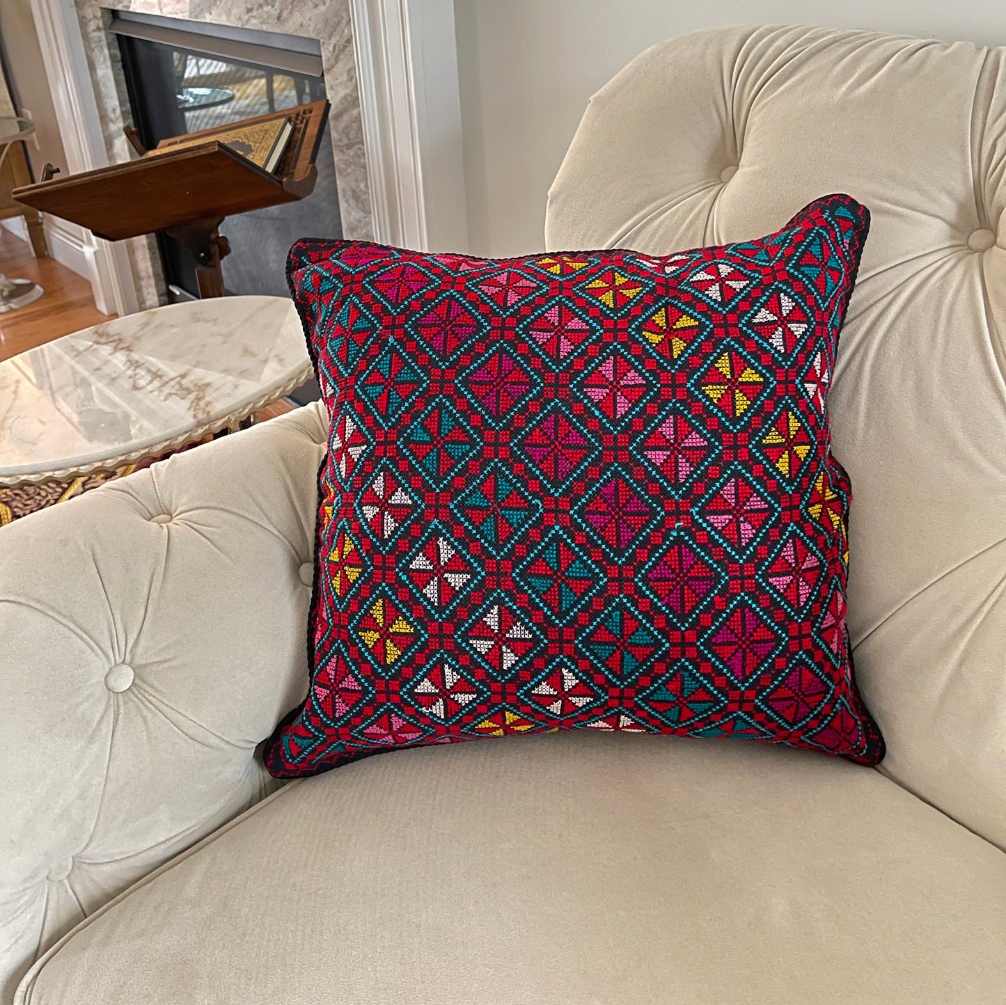 Egyptian tatreez pillow cover, Sinai pillow cover, Ramadan pillow cover, Ramadan decor pillow cover