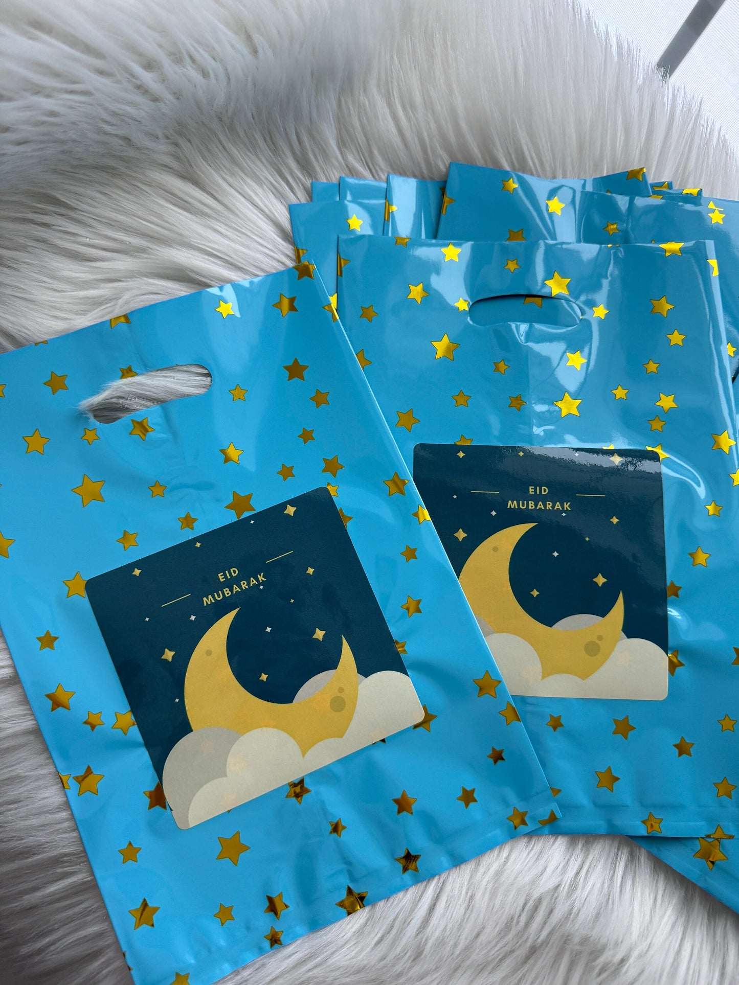 Eid Mubarak Goodie Bags Easy set of 8 Pack 10x7 Inches Eid favor bags