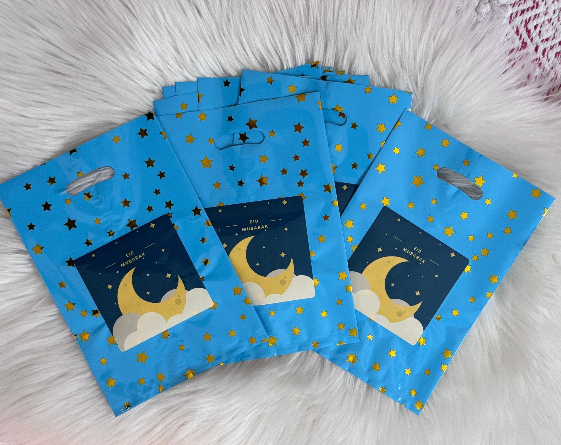 Eid Mubarak Goodie Bags Easy set of 8 Pack 10x7 Inches Eid favor bags