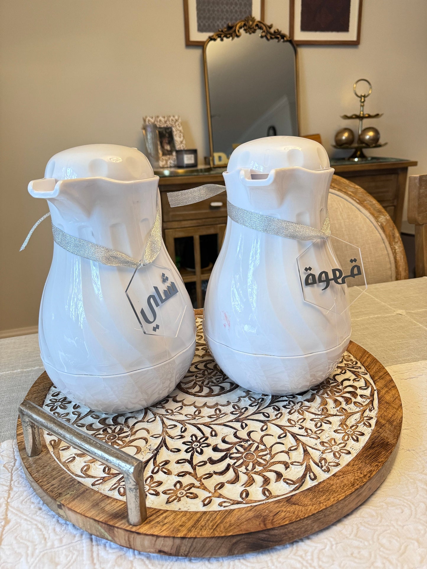 Coffee and Tea acrylic labels, Arabic tags, القهوة والشاي Arabic coffee Arabic art Gift for eid NOT A SET