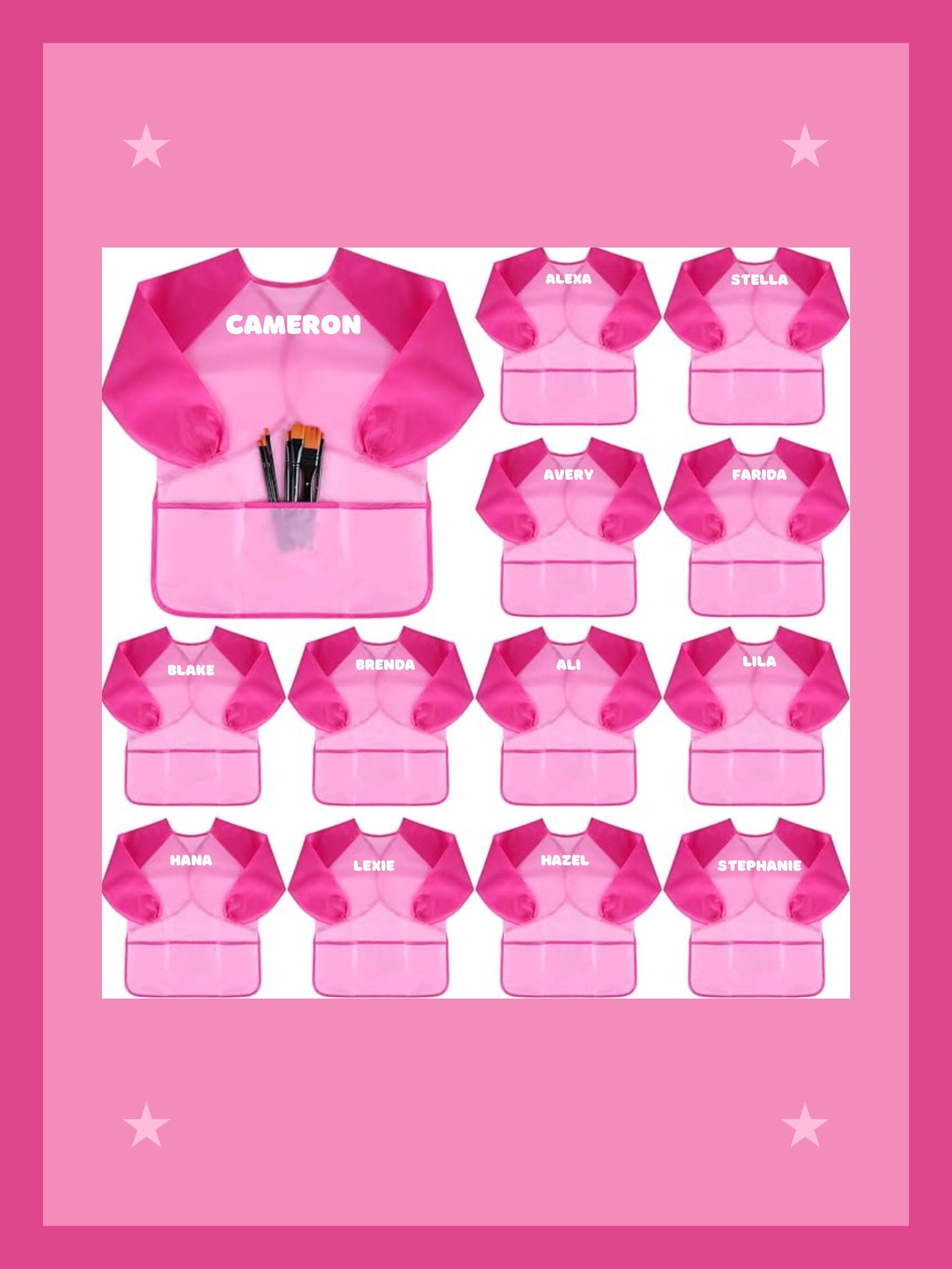 Personalized smocks for kids paint party favors paint party smocks, Personalised kids painting apron