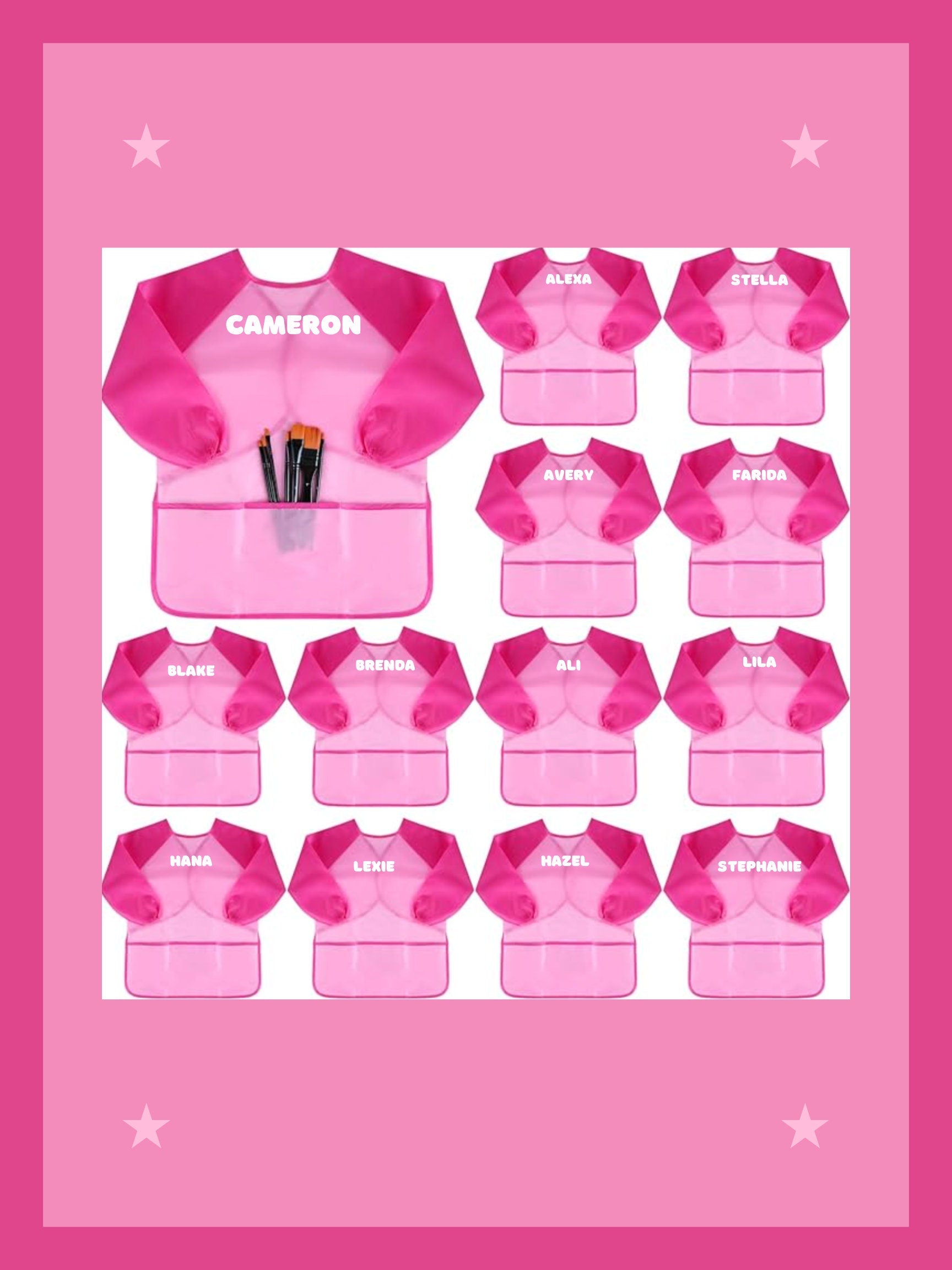 Personalized smocks for kids paint party favors paint party smocks, Personalised kids painting apron