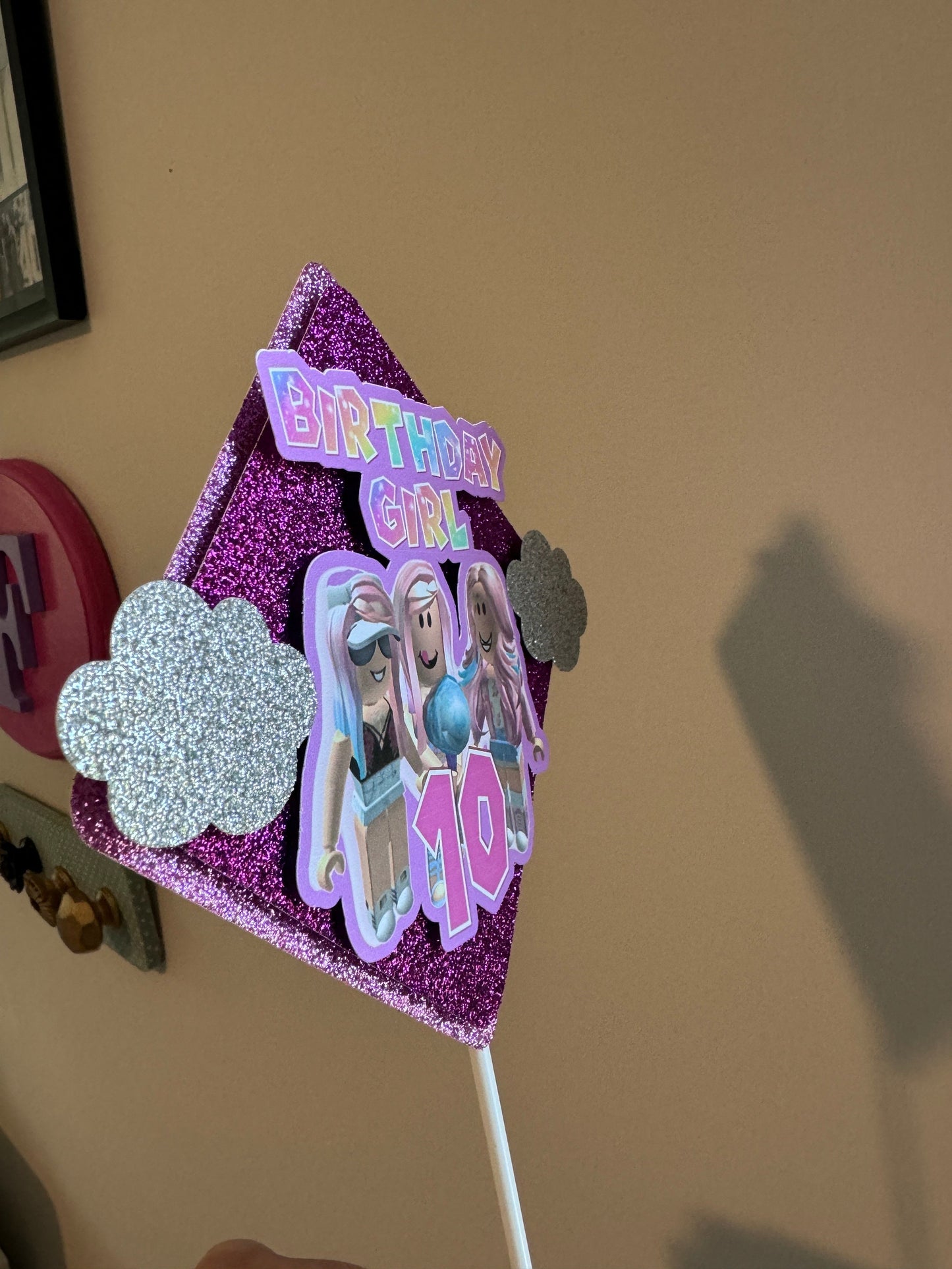 Girl Roblox Cake Topper, Pink Roblox Party Decor, Roblox Girls Birthday Party, Custom Personalized Roblox Cake Topper for Girls Pink Roblox