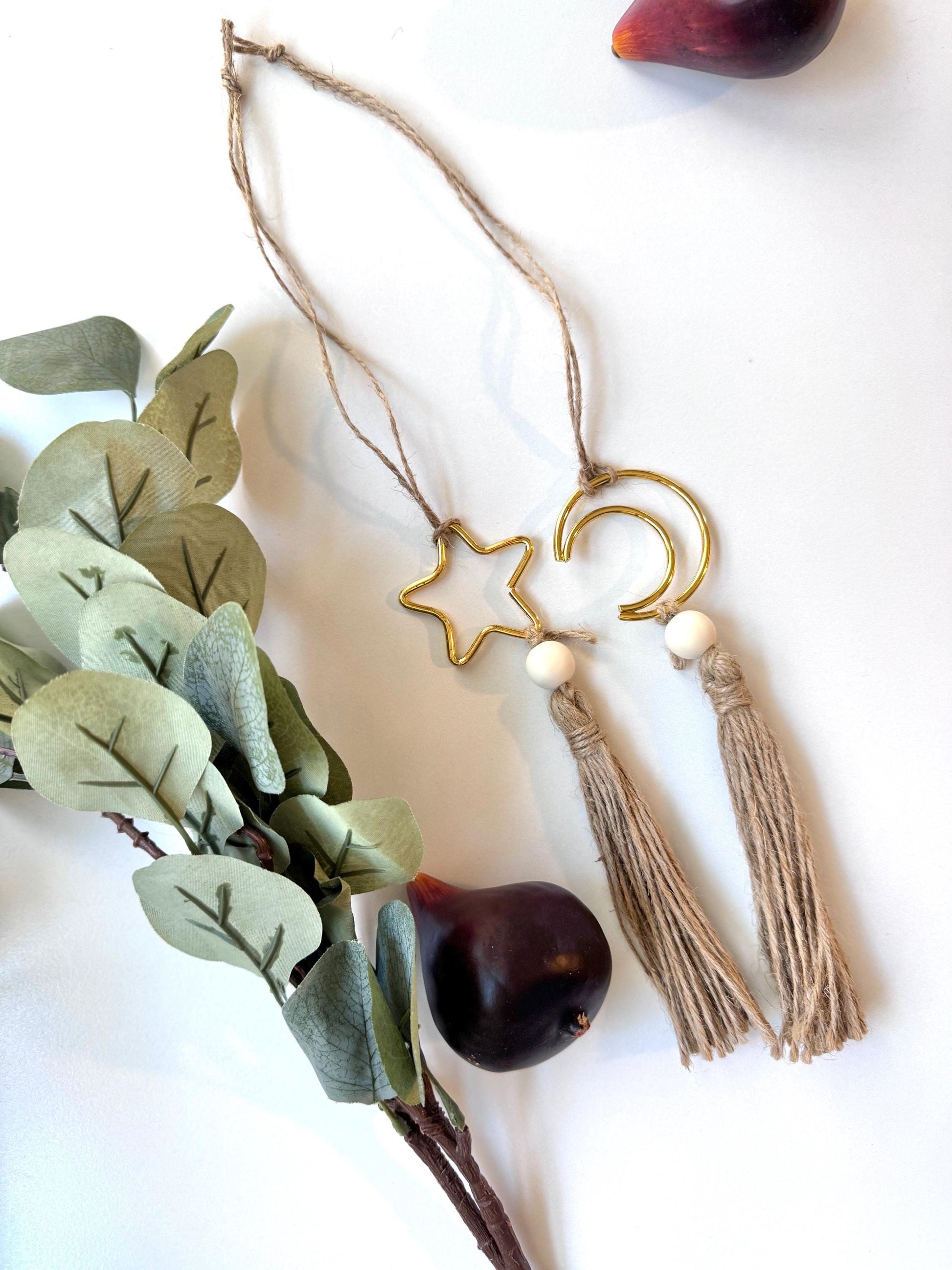 ramadan ornaments star and moon - set of 2,Ramadan and Eid Ornament Set – Islamic Festive Decor