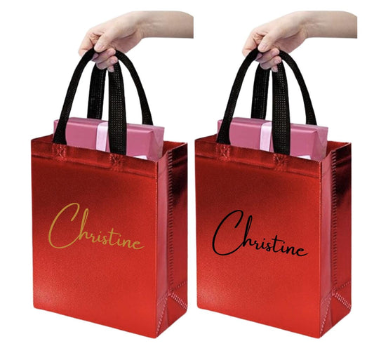 Personalized Christmas Gift Bags, Red Gift Bags, Xmas Gift Bags, Christmas Party Bags, Christmas bags, Custom Christmas Gift, Christmas Eve