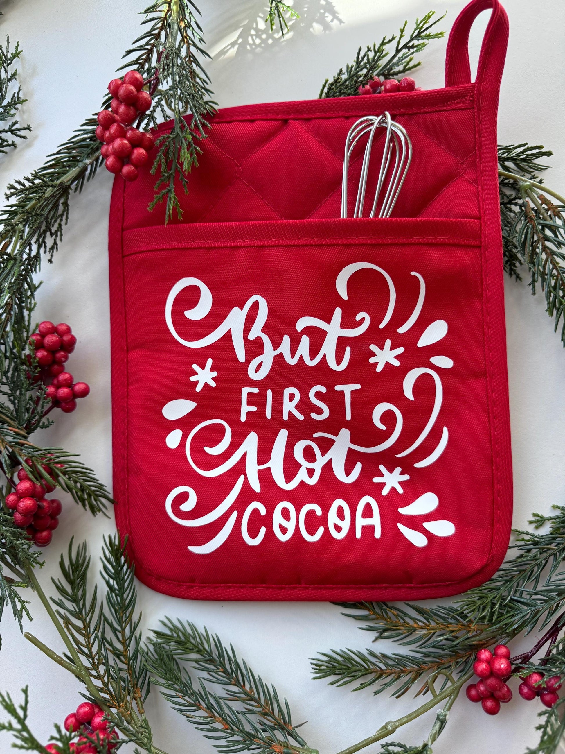 Neighbor Gift | Potholder Neighbor Gift | Oven Mitt Gift | Easy Holiday Gift | Hot Coco Gift | Christmas Gift | Coworker Gift | Secret Santa