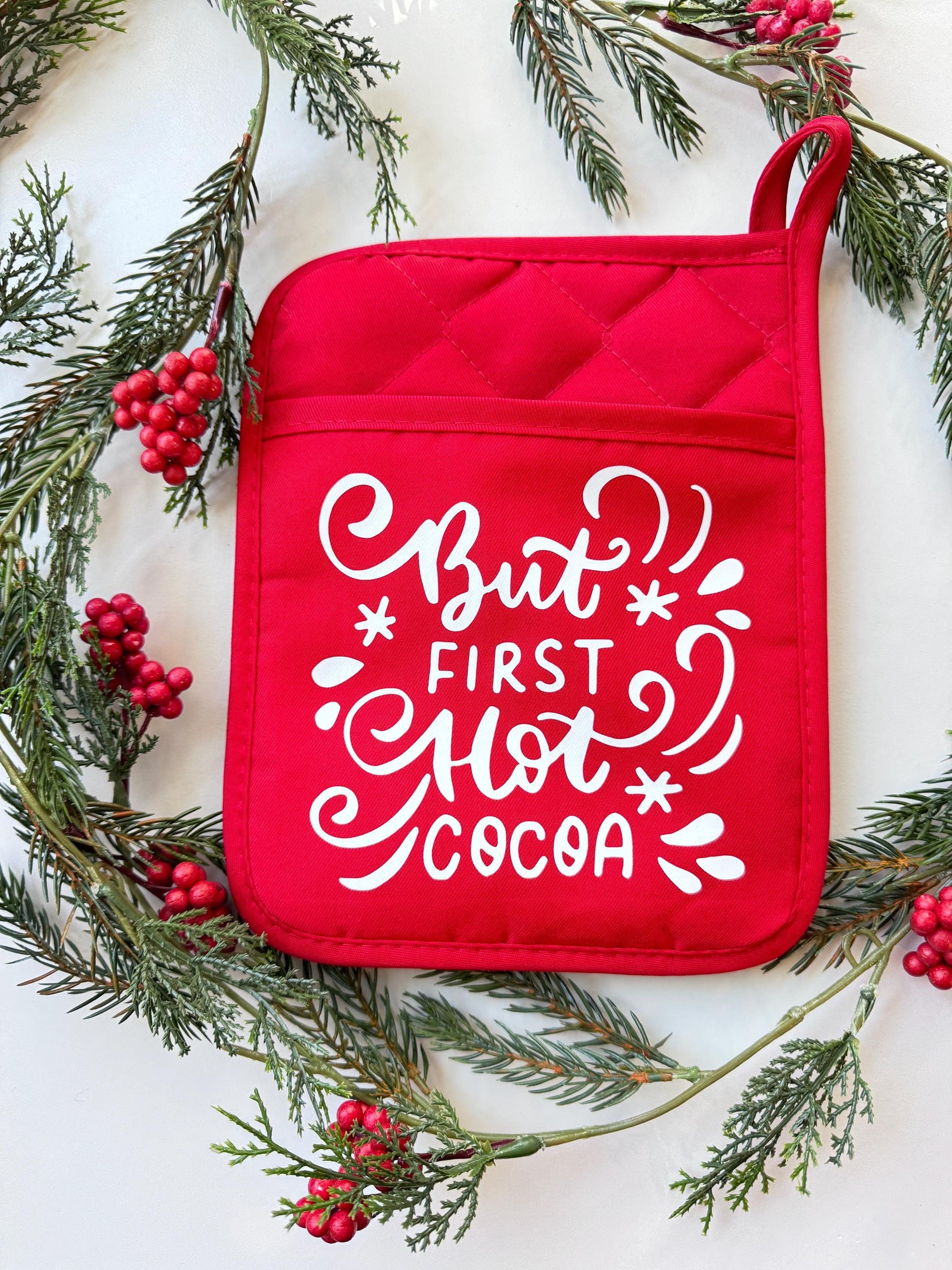 Neighbor Gift | Potholder Neighbor Gift | Oven Mitt Gift | Easy Holiday Gift | Hot Coco Gift | Christmas Gift | Coworker Gift | Secret Santa