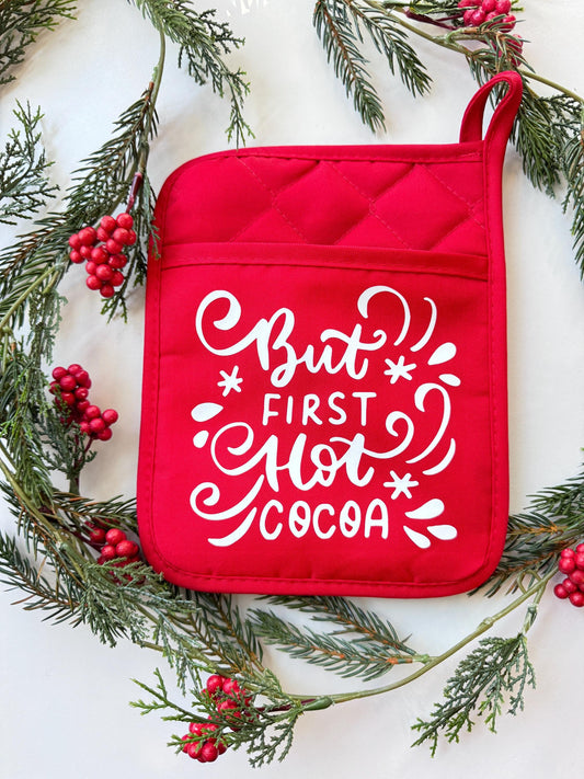 Neighbor Gift | Potholder Neighbor Gift | Oven Mitt Gift | Easy Holiday Gift | Hot Coco Gift | Christmas Gift | Coworker Gift | Secret Santa