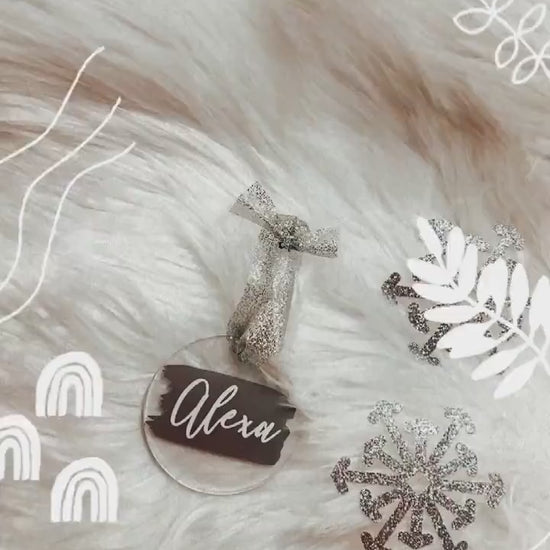Christmas Custom Name Ornament | Acrylic Ornament | Acrylic Placecard | Custom Christmas Gift | Gift Tag | Wedding Favor | Acrylic Name Tag