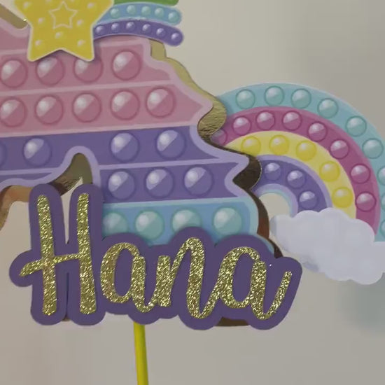 Personalized Pop it cake topper, Pop It Fidget Cake Topper, Custom Birthday Cake Topper, Pop It Fidget Toys Centerpiece 3D cake topper