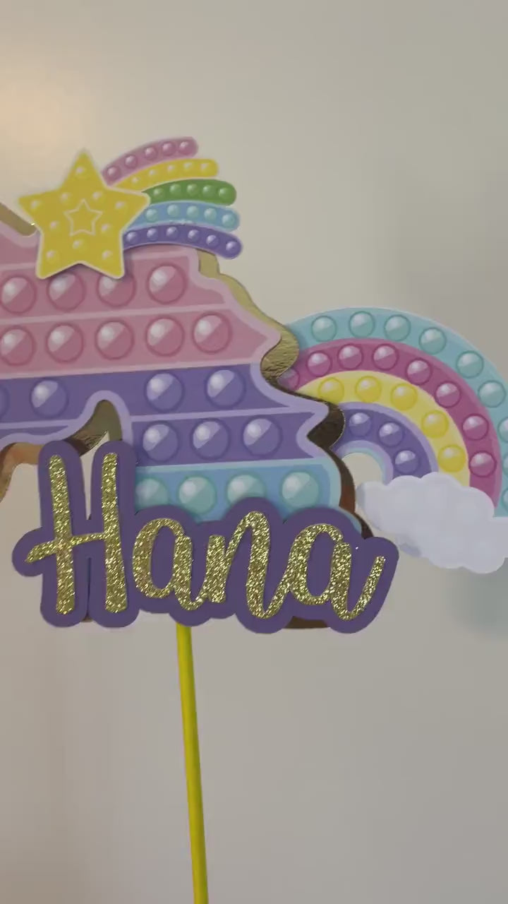 Personalized Pop it cake topper, Pop It Fidget Cake Topper, Custom Birthday Cake Topper, Pop It Fidget Toys Centerpiece 3D cake topper