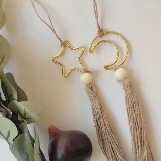 ramadan ornaments star and moon - set of 2,Ramadan and Eid Ornament Set – Islamic Festive Decor
