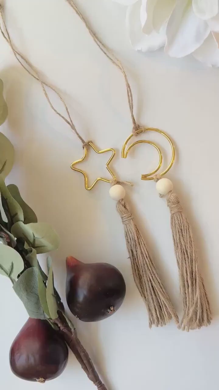 ramadan ornaments star and moon - set of 2,Ramadan and Eid Ornament Set – Islamic Festive Decor