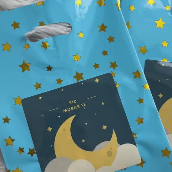 Eid Mubarak Goodie Bags Easy set of 8 Pack 10x7 Inches Eid favor bags