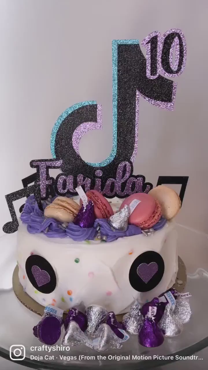 TikTok inspired cake topper, Customized TikTok cake topper, TikTok birthday party, tiktok cakes
